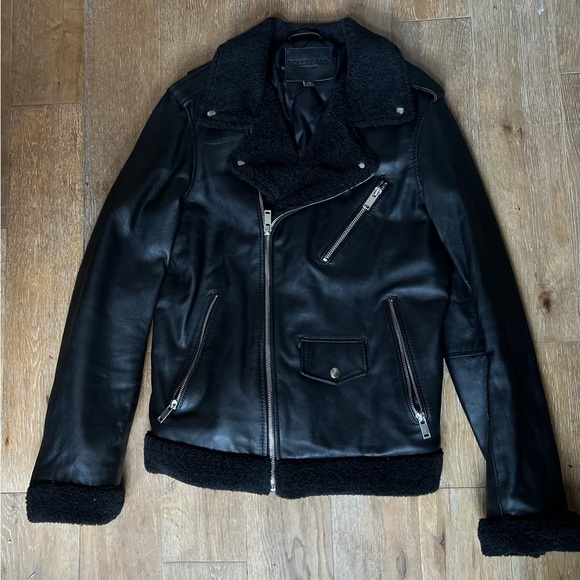 Winter Leather Motorcycle Jacket XS shearling - Picture 4 of 6